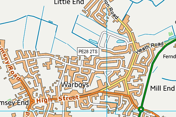 PE28 2TS map - OS VectorMap District (Ordnance Survey)