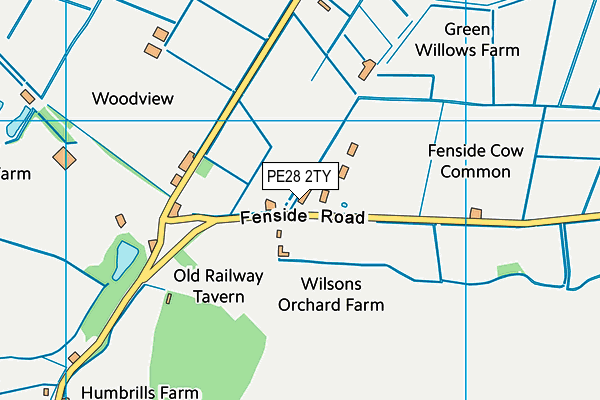 PE28 2TY map - OS VectorMap District (Ordnance Survey)