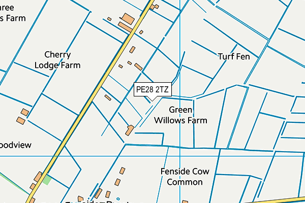 PE28 2TZ map - OS VectorMap District (Ordnance Survey)