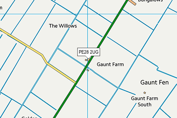 PE28 2UG map - OS VectorMap District (Ordnance Survey)