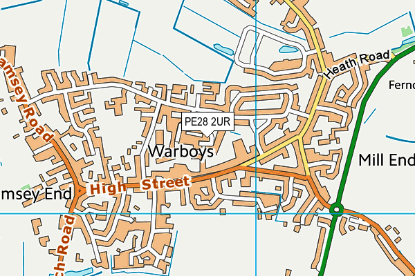 PE28 2UR map - OS VectorMap District (Ordnance Survey)