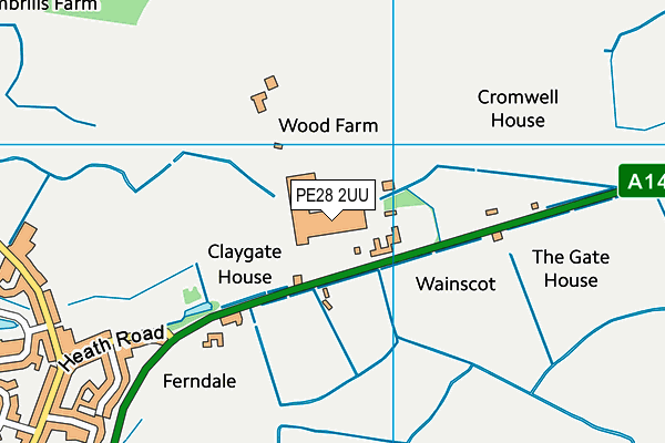 PE28 2UU map - OS VectorMap District (Ordnance Survey)