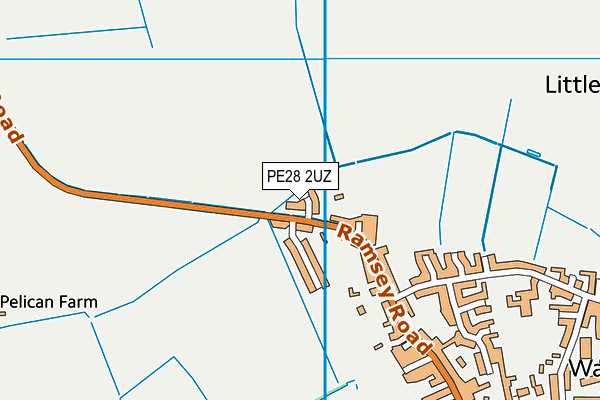 PE28 2UZ map - OS VectorMap District (Ordnance Survey)