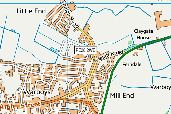 PE28 2WE map - OS VectorMap District (Ordnance Survey)