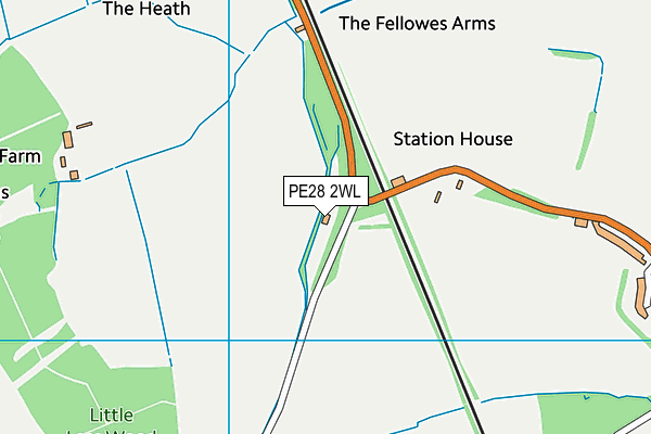 PE28 2WL map - OS VectorMap District (Ordnance Survey)