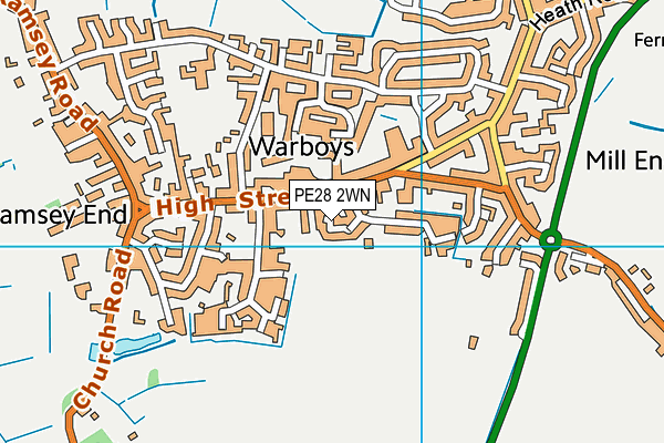 PE28 2WN map - OS VectorMap District (Ordnance Survey)