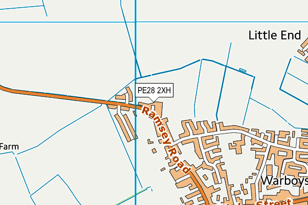 PE28 2XH map - OS VectorMap District (Ordnance Survey)