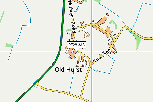 PE28 3AB map - OS VectorMap District (Ordnance Survey)