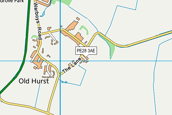 PE28 3AE map - OS VectorMap District (Ordnance Survey)