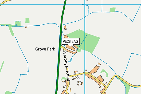 PE28 3AG map - OS VectorMap District (Ordnance Survey)