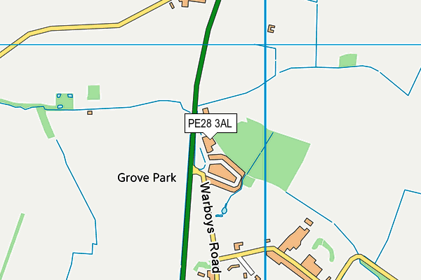 PE28 3AL map - OS VectorMap District (Ordnance Survey)