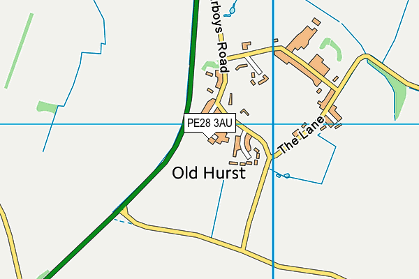 PE28 3AU map - OS VectorMap District (Ordnance Survey)