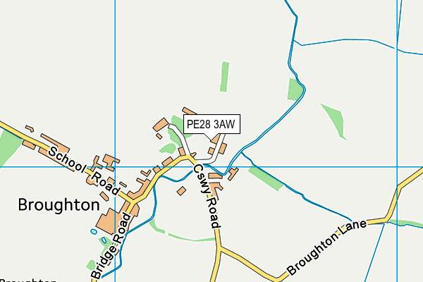 PE28 3AW map - OS VectorMap District (Ordnance Survey)