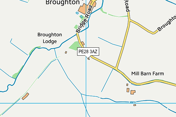 PE28 3AZ map - OS VectorMap District (Ordnance Survey)