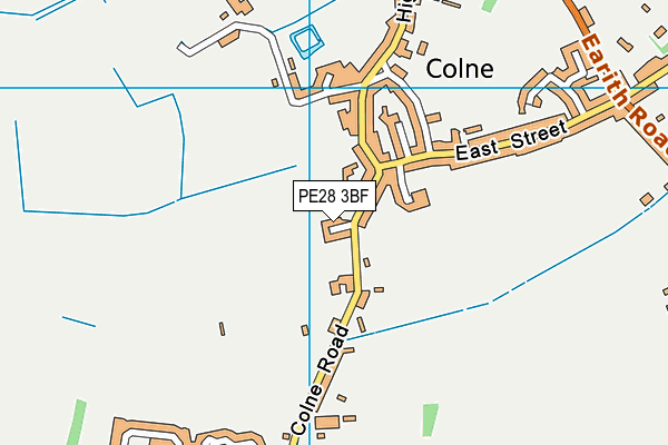 PE28 3BF map - OS VectorMap District (Ordnance Survey)