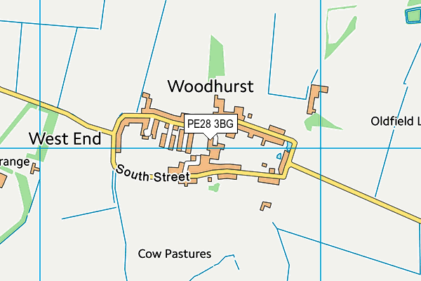 PE28 3BG map - OS VectorMap District (Ordnance Survey)