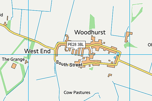 PE28 3BL map - OS VectorMap District (Ordnance Survey)