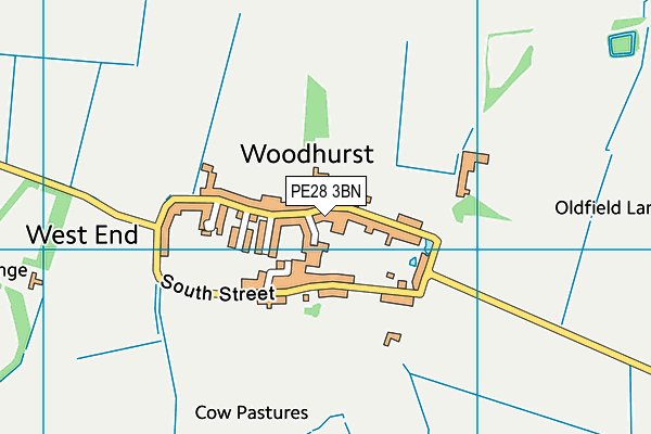 PE28 3BN map - OS VectorMap District (Ordnance Survey)