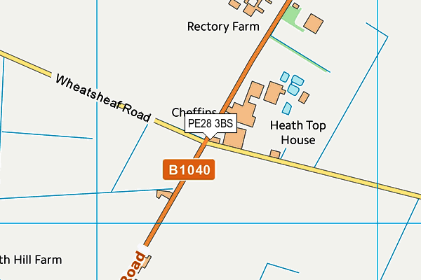 PE28 3BS map - OS VectorMap District (Ordnance Survey)