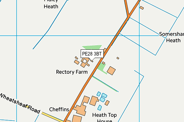 PE28 3BT map - OS VectorMap District (Ordnance Survey)