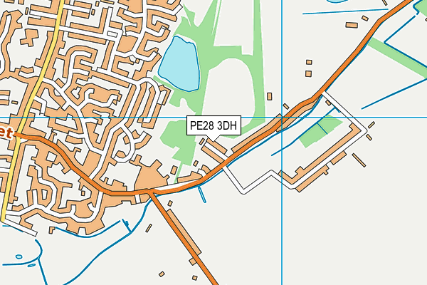 PE28 3DH map - OS VectorMap District (Ordnance Survey)