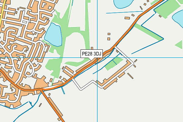 PE28 3DJ map - OS VectorMap District (Ordnance Survey)