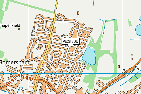 PE28 3DU map - OS VectorMap District (Ordnance Survey)