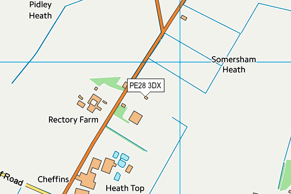 PE28 3DX map - OS VectorMap District (Ordnance Survey)