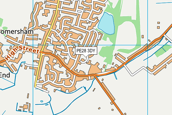 PE28 3DY map - OS VectorMap District (Ordnance Survey)