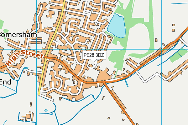 PE28 3DZ map - OS VectorMap District (Ordnance Survey)