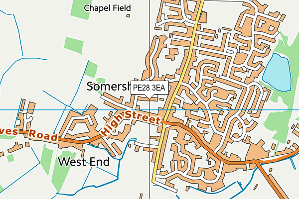 PE28 3EA map - OS VectorMap District (Ordnance Survey)
