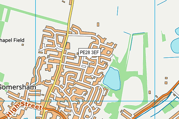 PE28 3EF map - OS VectorMap District (Ordnance Survey)