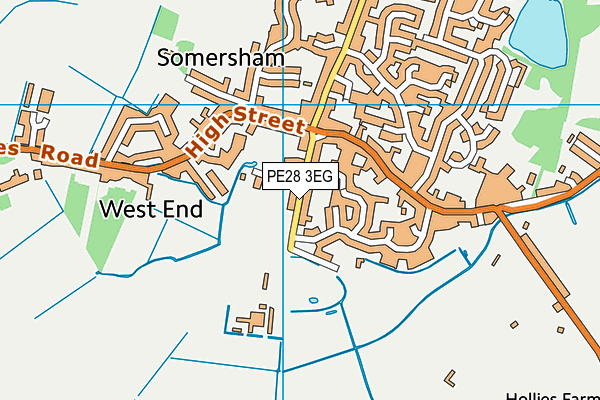 PE28 3EG map - OS VectorMap District (Ordnance Survey)