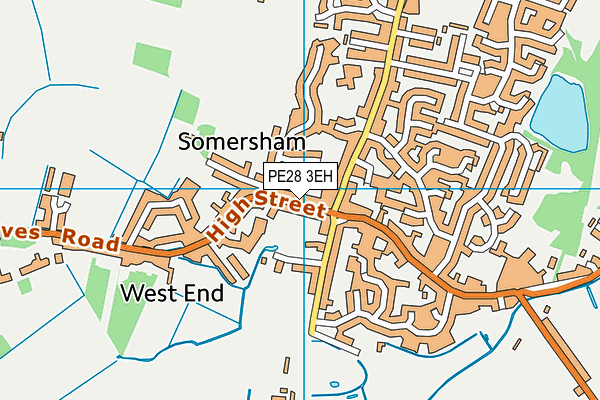 Whitehall School map (PE28 3EH) - OS VectorMap District (Ordnance Survey)