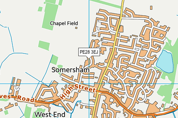 PE28 3EJ map - OS VectorMap District (Ordnance Survey)