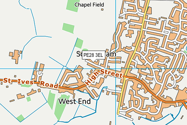 PE28 3EL map - OS VectorMap District (Ordnance Survey)