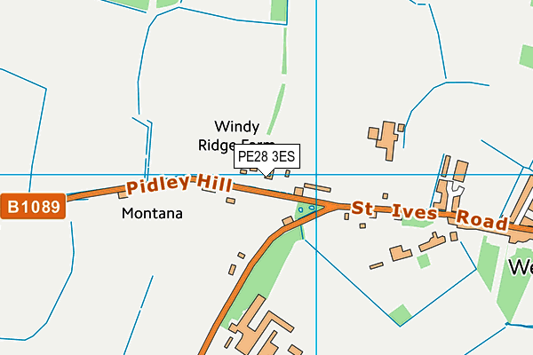 PE28 3ES map - OS VectorMap District (Ordnance Survey)