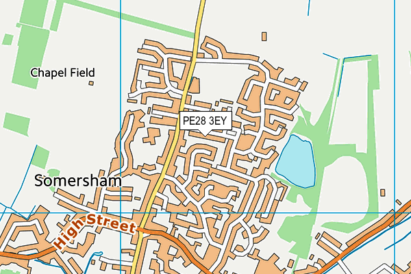 PE28 3EY map - OS VectorMap District (Ordnance Survey)