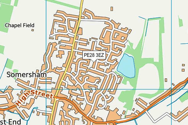 PE28 3EZ map - OS VectorMap District (Ordnance Survey)