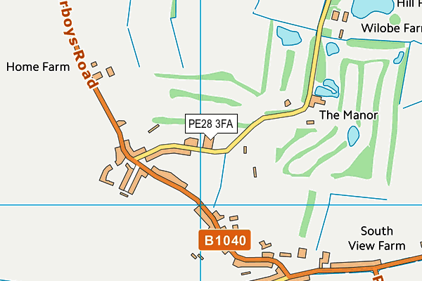 PE28 3FA map - OS VectorMap District (Ordnance Survey)