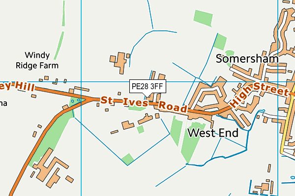 PE28 3FF map - OS VectorMap District (Ordnance Survey)