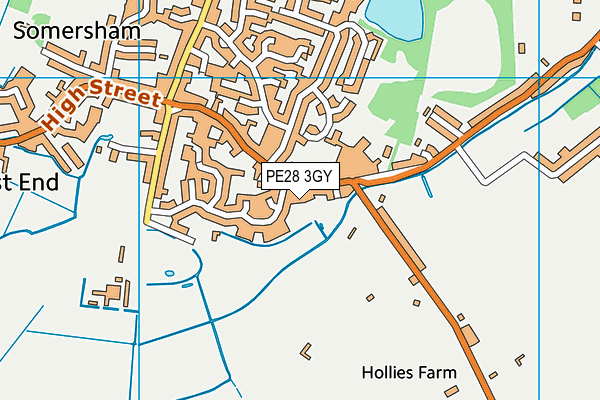 PE28 3GY map - OS VectorMap District (Ordnance Survey)