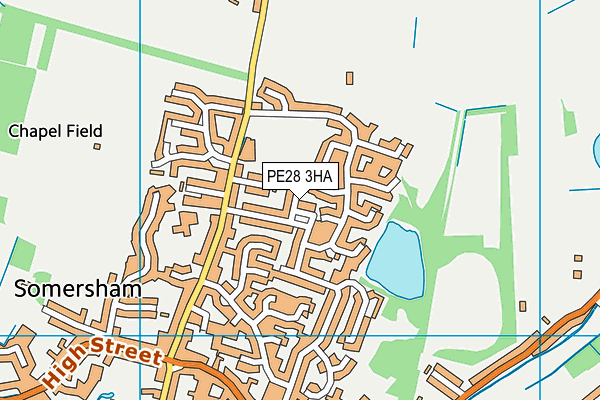 PE28 3HA map - OS VectorMap District (Ordnance Survey)
