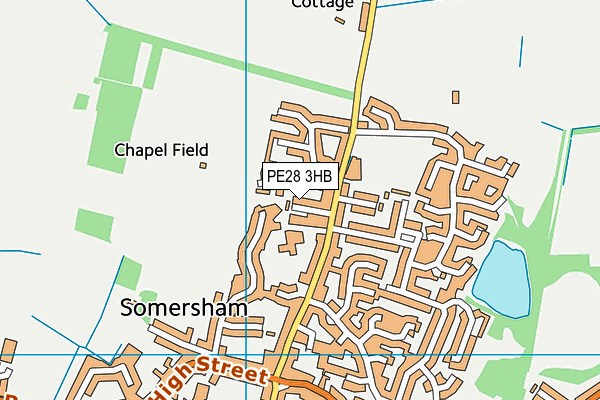 PE28 3HB map - OS VectorMap District (Ordnance Survey)