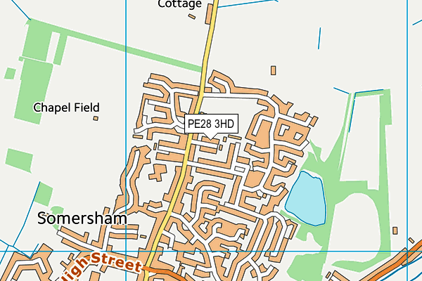 PE28 3HD map - OS VectorMap District (Ordnance Survey)