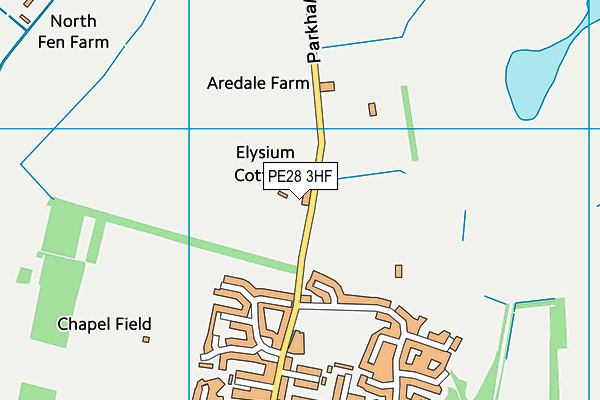 PE28 3HF map - OS VectorMap District (Ordnance Survey)