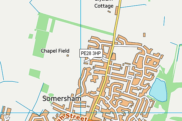 PE28 3HP map - OS VectorMap District (Ordnance Survey)