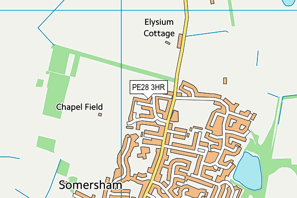 PE28 3HR map - OS VectorMap District (Ordnance Survey)