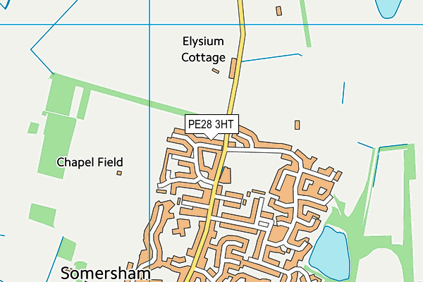 PE28 3HT map - OS VectorMap District (Ordnance Survey)