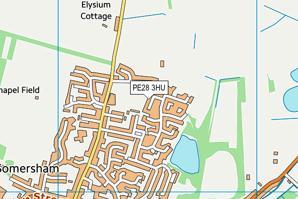 PE28 3HU map - OS VectorMap District (Ordnance Survey)